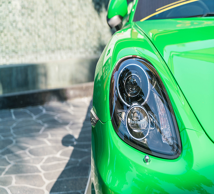 Exterior auto wash with soap on the car in Glendale, CO.